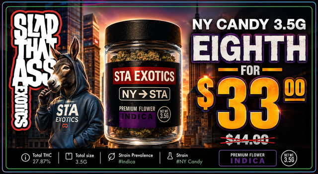 Cannabis Promo, Cannabis Sales, Cannabis Discounts, Cannabis on Sale, 25% off STA Exotics Flower