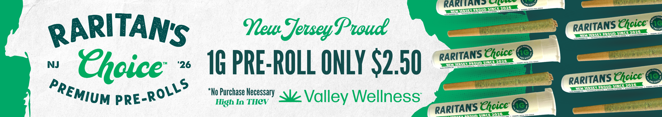 Cannabis Promo, Cannabis Sales, Cannabis Discounts, Cannabis on Sale, $2.50 Select Raritans Choice 1g Pre-Roll!