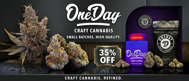 Cannabis Promo, Cannabis Sales, Cannabis Discounts, Cannabis on Sale, 35% Off OneDay Craft