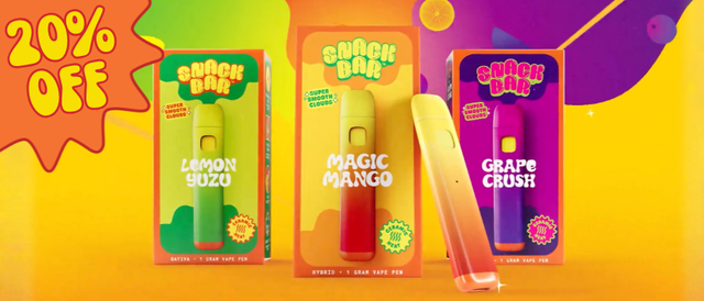 Cannabis Promo, Cannabis Sales, Cannabis Discounts, Cannabis on Sale, 20% Off Snackbar
