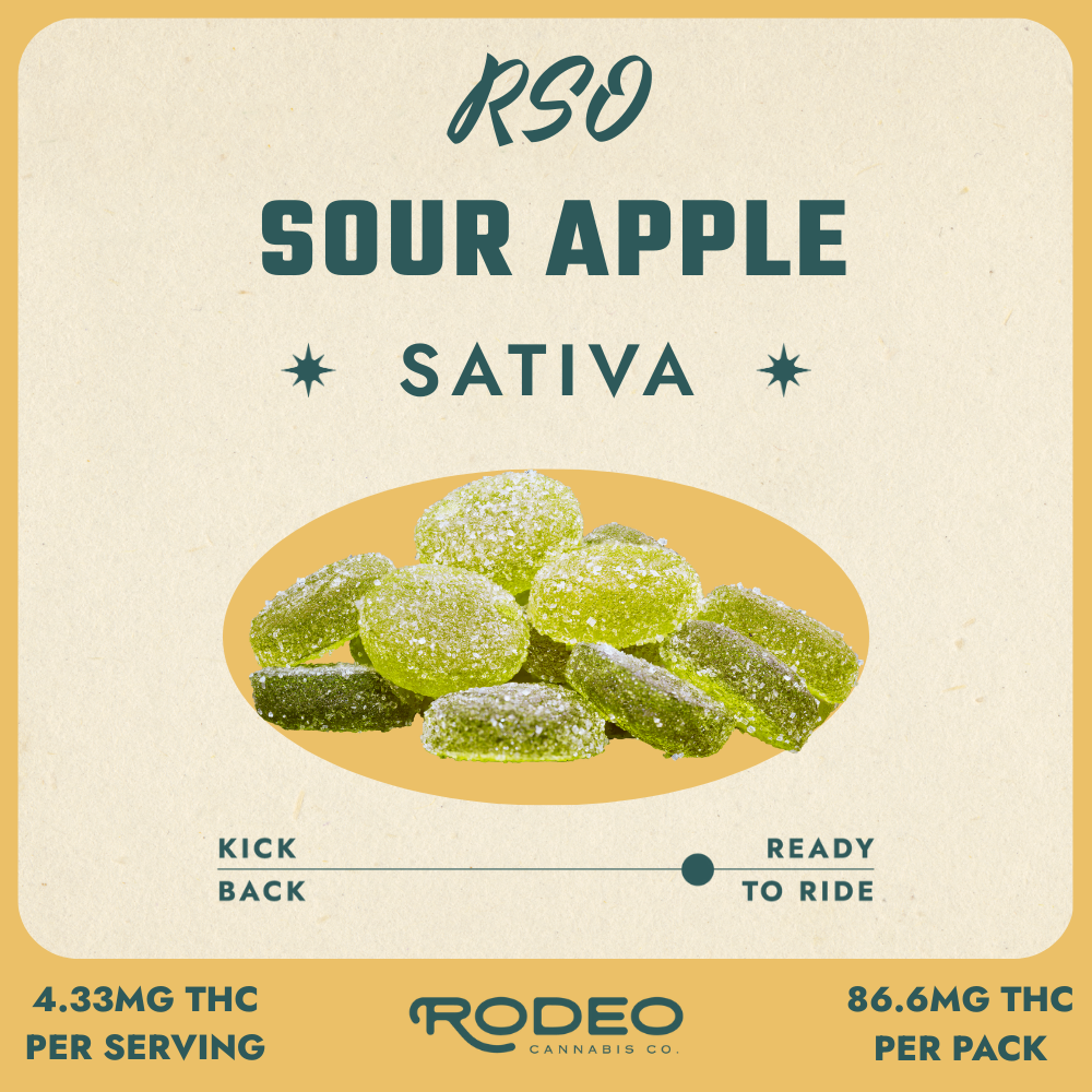 Rodeo Cannabis RSO Sour Apple Gummies 20pk