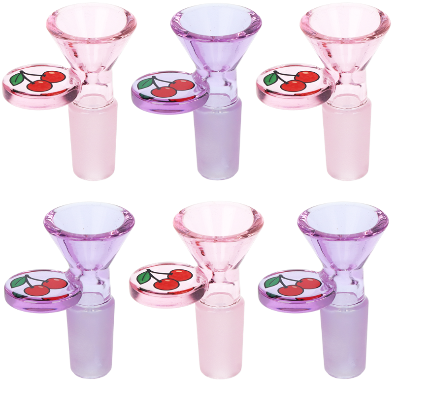 Cherry Funnel Herb Slide 14mm M Assorted Colors