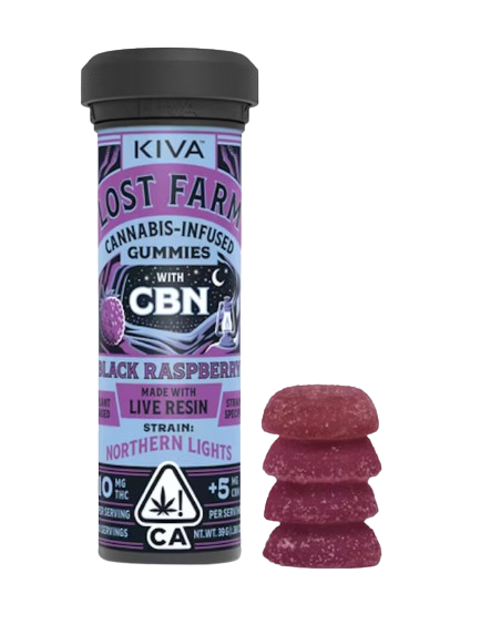 Black Raspberry Northern Lights THC:CBN 10:5  Kiva
