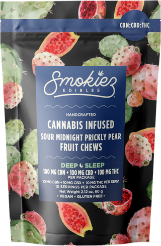 Sour Midnight Prickly Pear 1:1:1 CBD:CBN:THC Smokiez