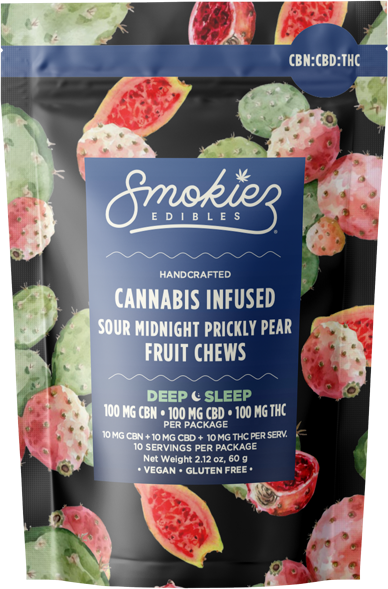 Sour Midnight Prickly Pear 1:1:1 CBD:CBN:THC Smokiez