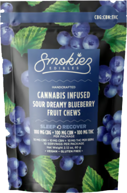 Sour Dreamy Blueberry 1:1:1 CBG:CBN:THC Smokiez
