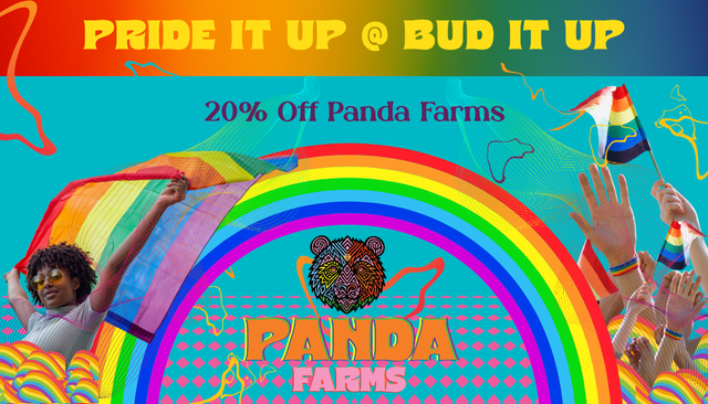 Cannabis Promo, Cannabis Sales, Cannabis Discounts, Cannabis on Sale, PRIDE IT UP: 20% OFF PANDA FARMS