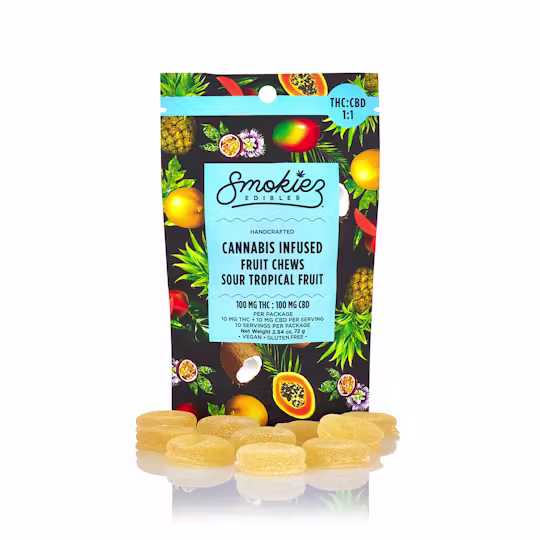 Sour Tropical THC:CBD Smokiez