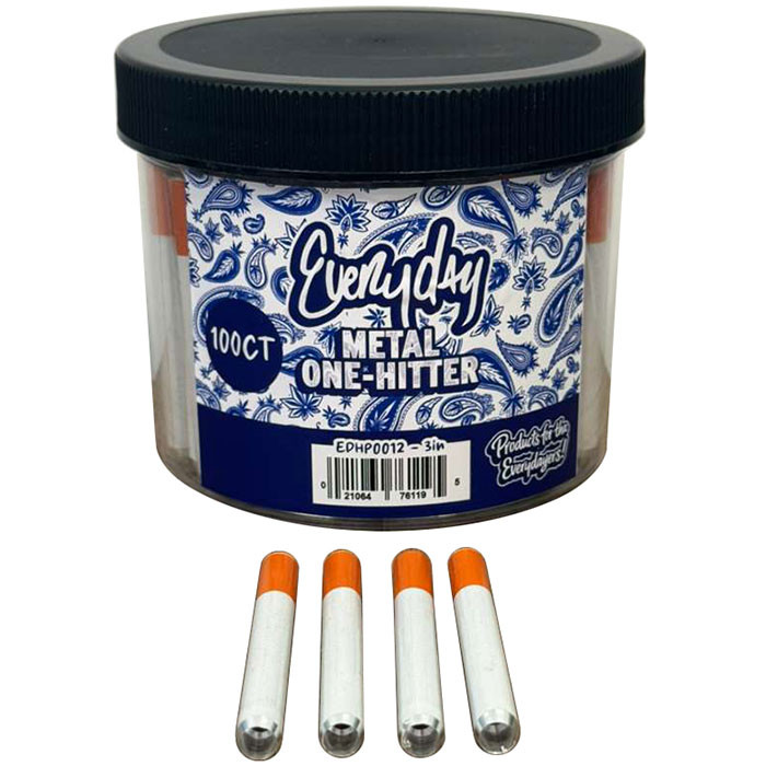 Everyday 3" Regular Metal Cig Hitter Hand Pipe Each
