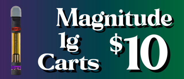 Cannabis Promo, Cannabis Sales, Cannabis Discounts, Cannabis on Sale, Magnitude Carts 1G — $10