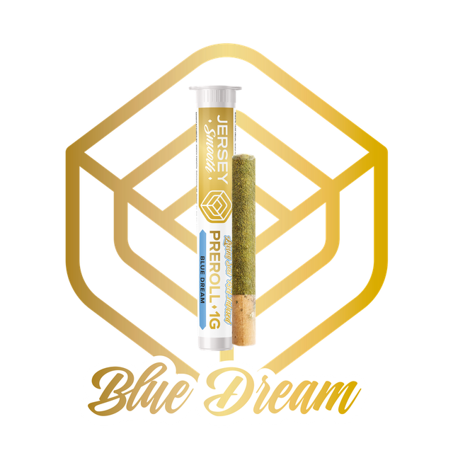 Blue Dream- 1g Premium Living Soil Kief Infused Pre-Roll Jersey Smooth 