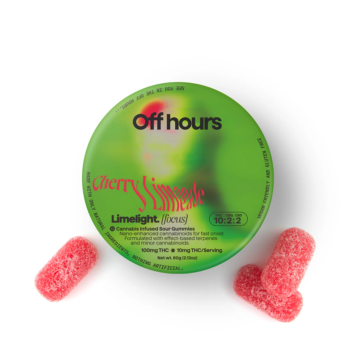 Limelight Cherry Limeade 10:2:2 THC: CBG:CBD 100mg Gummies Off Hours