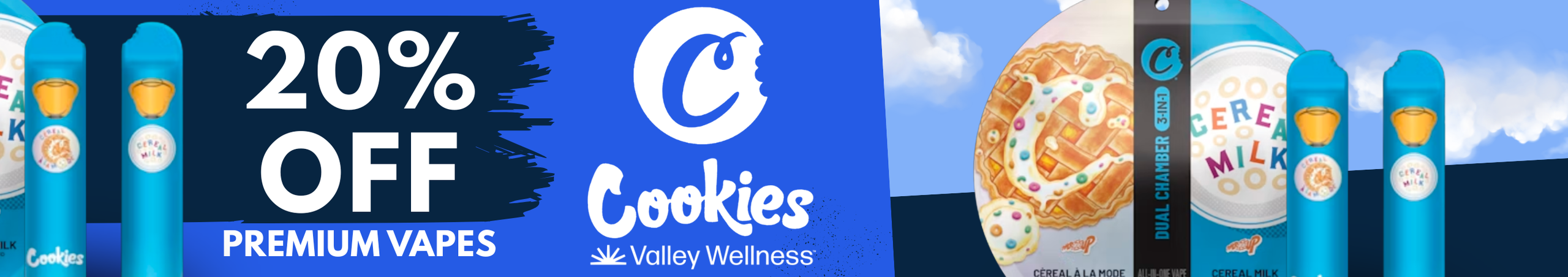 Cannabis Promo, Cannabis Sales, Cannabis Discounts, Cannabis on Sale, 20% off Cookies Vapes!