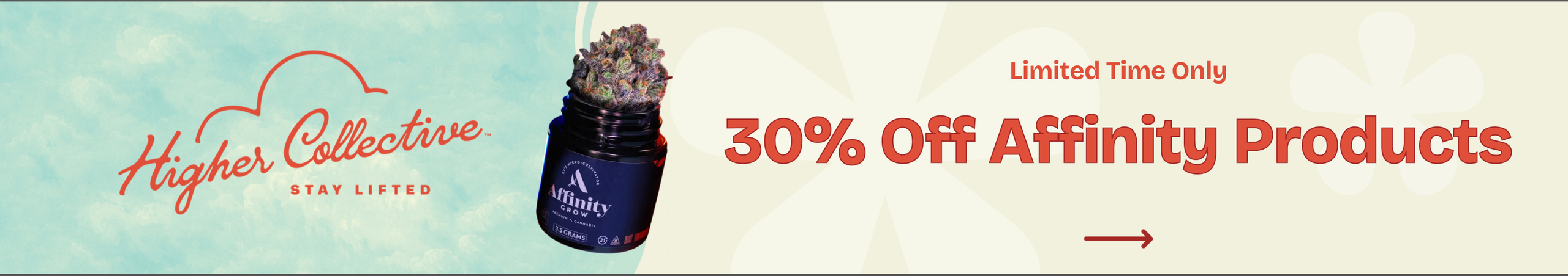 Cannabis Promo, Cannabis Sales, Cannabis Discounts, Cannabis on Sale, 30% Off Affinity