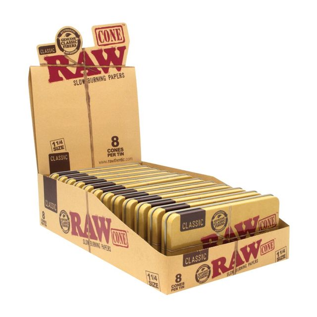 Classic Cones 1 1/4 Tin Box (8pk) RAW