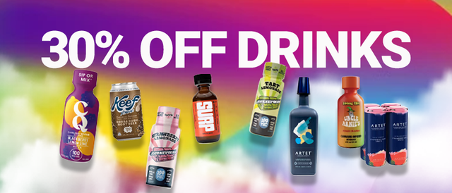 Cannabis Promo, Cannabis Sales, Cannabis Discounts, Cannabis on Sale, Drinks Weekend 30%