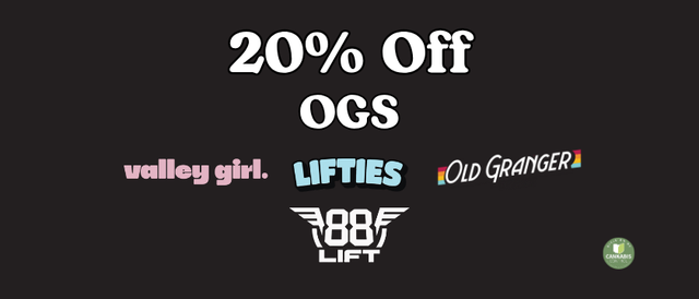 Cannabis Promo, Cannabis Sales, Cannabis Discounts, Cannabis on Sale, 20% Off OGS