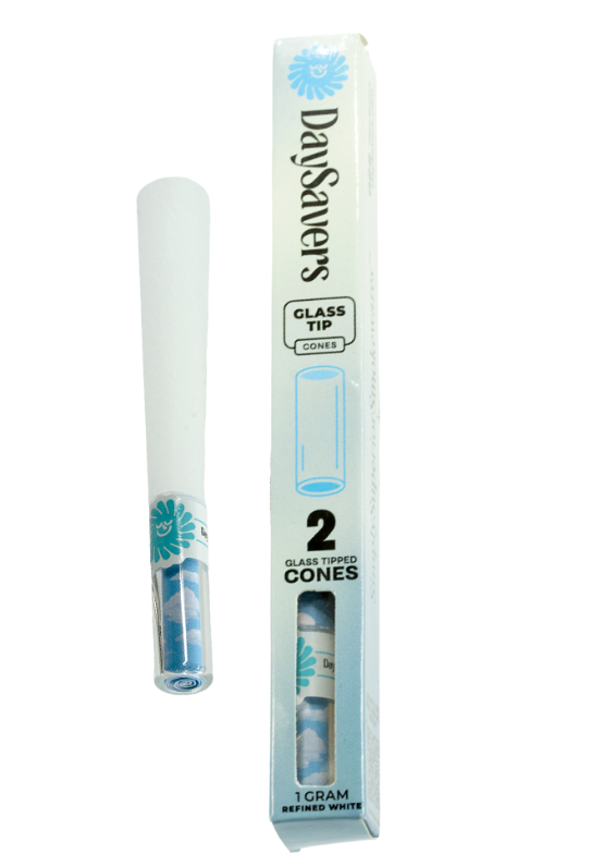2pk Glass Tipped Cones - Refined White Day Savers