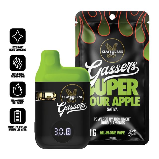 Super Sour Apple 1g AIO Vape Claybourne Co.