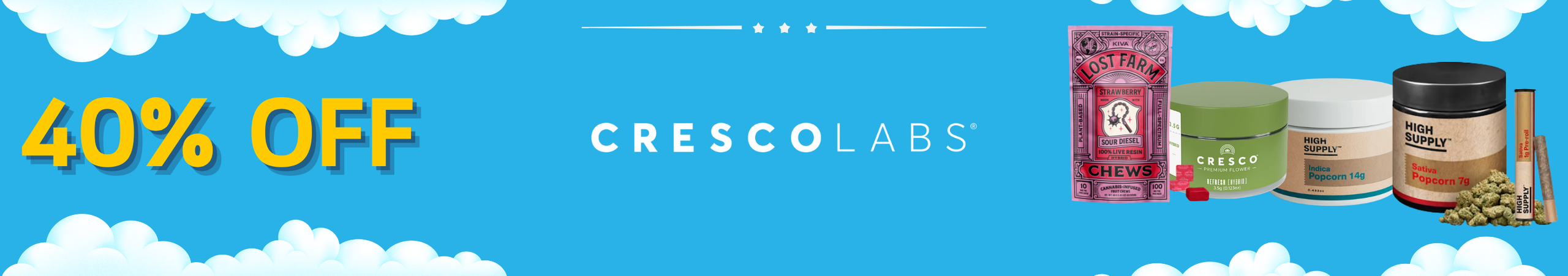 Cannabis Promo, Cannabis Sales, Cannabis Discounts, Cannabis on Sale, 40% Off Cresco