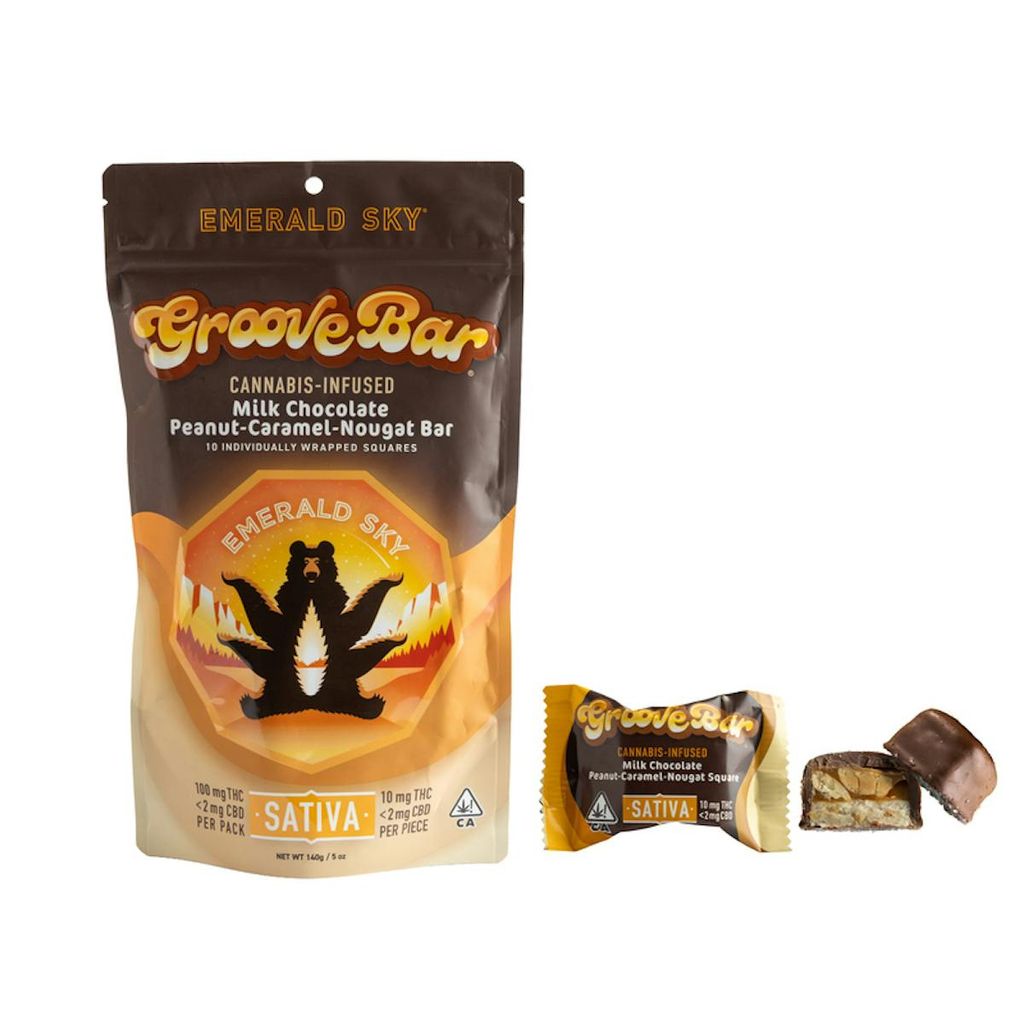 Emerald Sky: Sativa GrooveBar Milk Chocolate Peanut-Caramel - 100mg