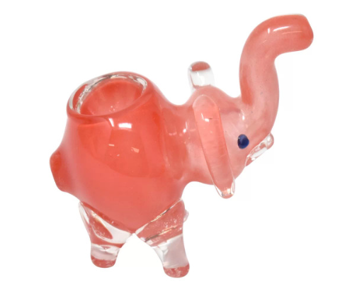 3" Assorted Color Mini Frit Elephant Hand Pipe HS Wholesale