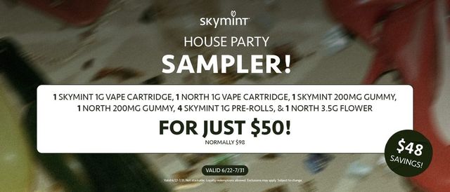 Cannabis Promo, Cannabis Sales, Cannabis Discounts, Cannabis on Sale, $50 House Party Sampler