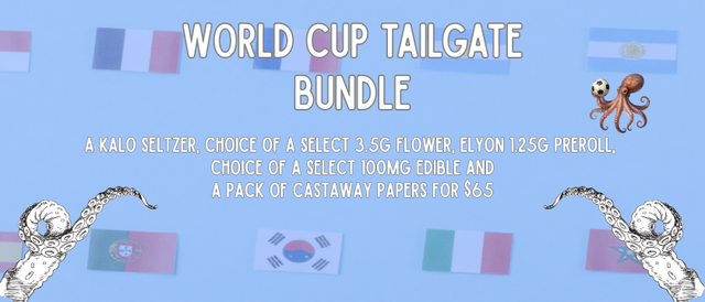 Cannabis Promo, Cannabis Sales, Cannabis Discounts, Cannabis on Sale, World Cup Tailgate Pack