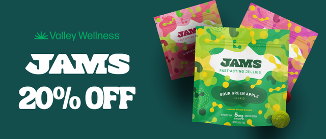 Cannabis Promo, Cannabis Sales, Cannabis Discounts, Cannabis on Sale, 20% Off Jams!