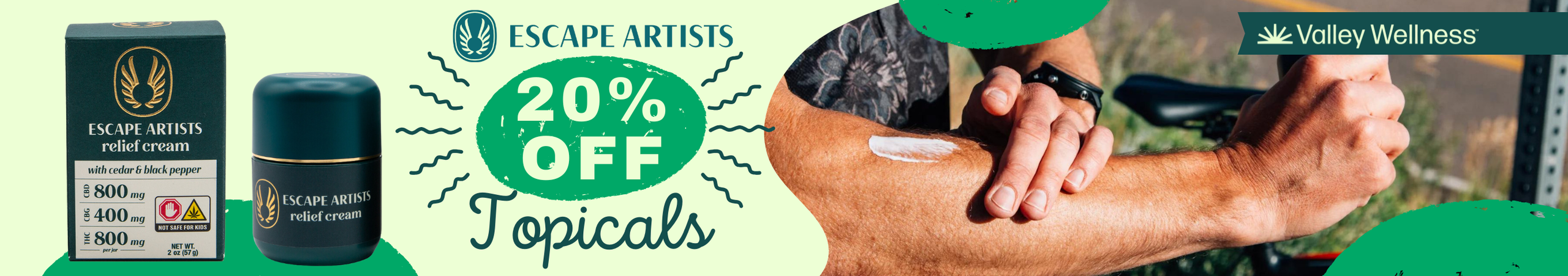 Cannabis Promo, Cannabis Sales, Cannabis Discounts, Cannabis on Sale, 20% Off Escape Artists!