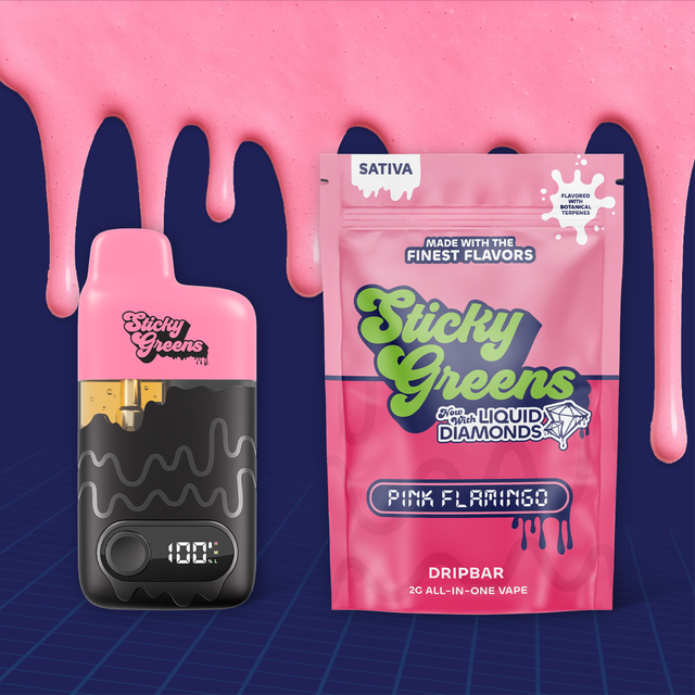 Pink Flamingo Liquid Diamonds Sticky Greens