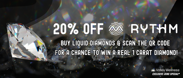 Cannabis Promo, Cannabis Sales, Cannabis Discounts, Cannabis on Sale, 20% off Rythm Liquid Diamonds 1g Disposables!