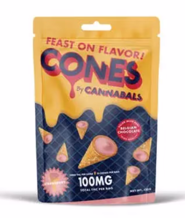 Cannabals - Cones - Strawberry Chocolate - 100mg THC - 10ct Cannabals