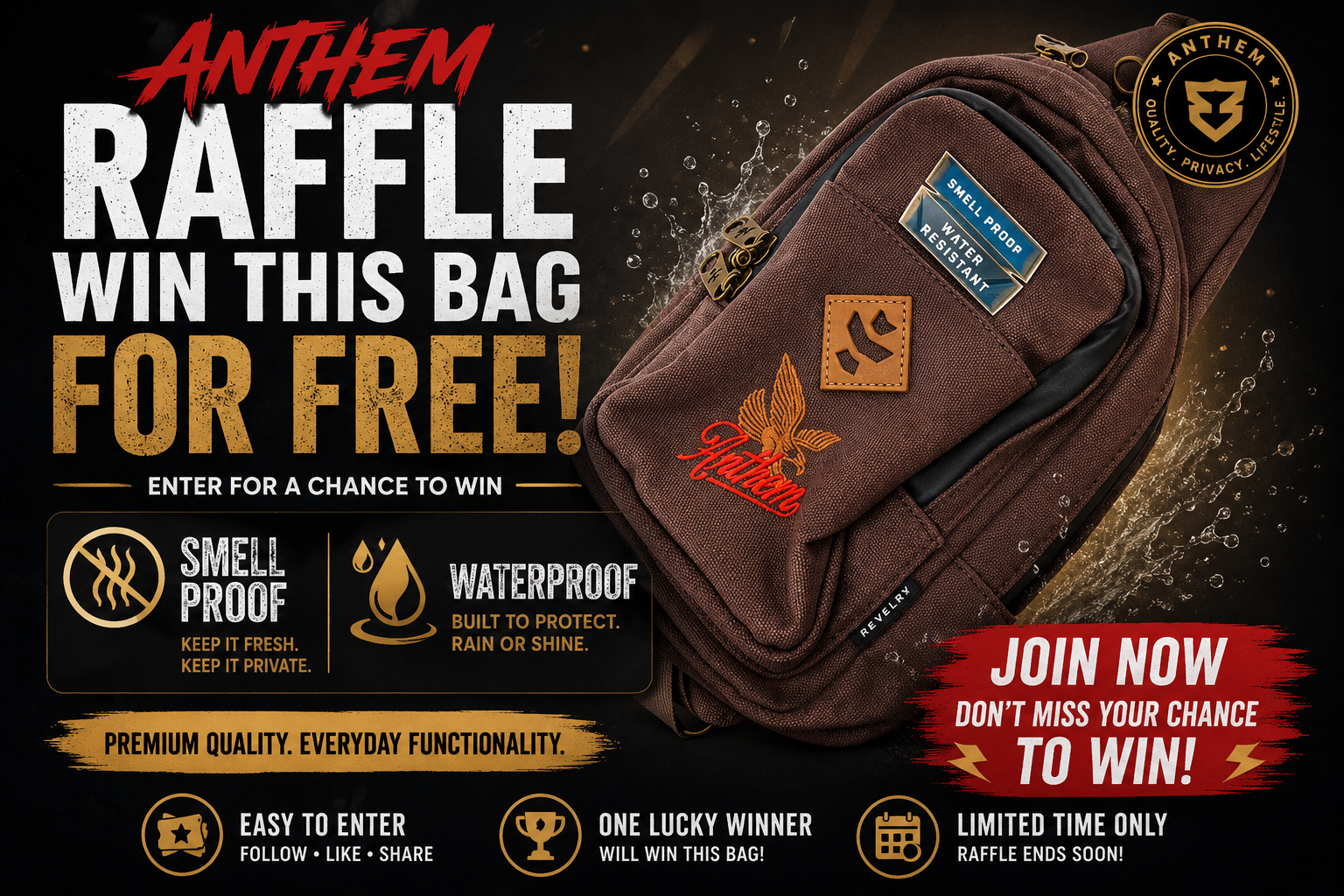 Cannabis Promo, Cannabis Sales, Cannabis Discounts, Cannabis on Sale, Anthem Bag Raffle Giveaway