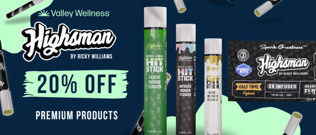 Cannabis Promo, Cannabis Sales, Cannabis Discounts, Cannabis on Sale, 20% off Highsman