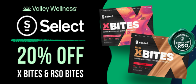 Cannabis Promo, Cannabis Sales, Cannabis Discounts, Cannabis on Sale, 20% off Select X Bites Edibles
