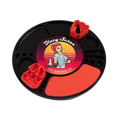 Spinning Tray - Black & Red Blazy Susan