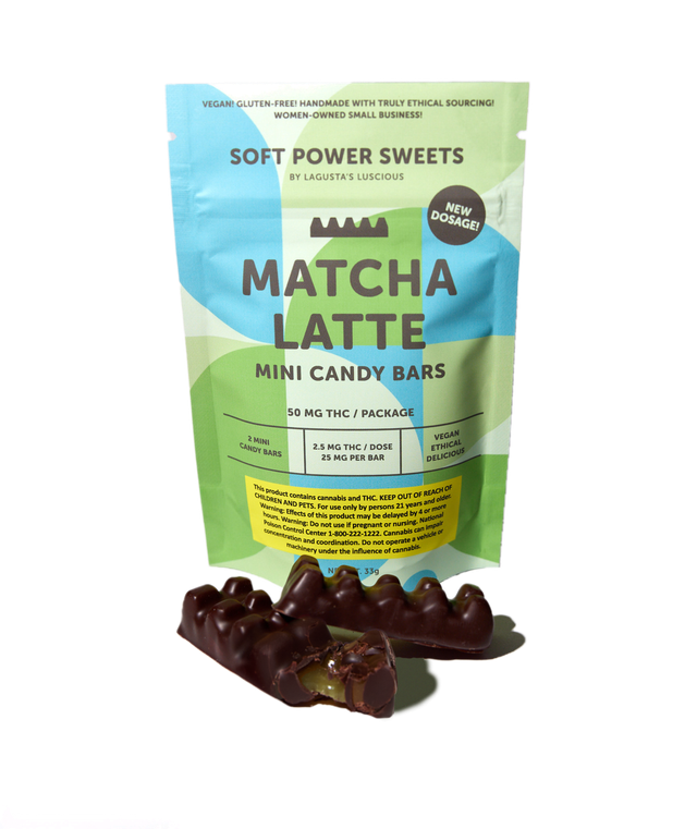 Matcha Latte 50mg Mini Candy Bars Soft Power Sweets