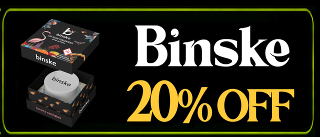 Cannabis Promo, Cannabis Sales, Cannabis Discounts, Cannabis on Sale, Binske products — 20% off