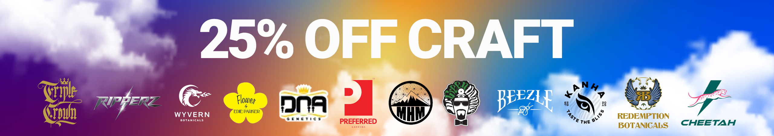 Cannabis Promo, Cannabis Sales, Cannabis Discounts, Cannabis on Sale, Craft Week 25%