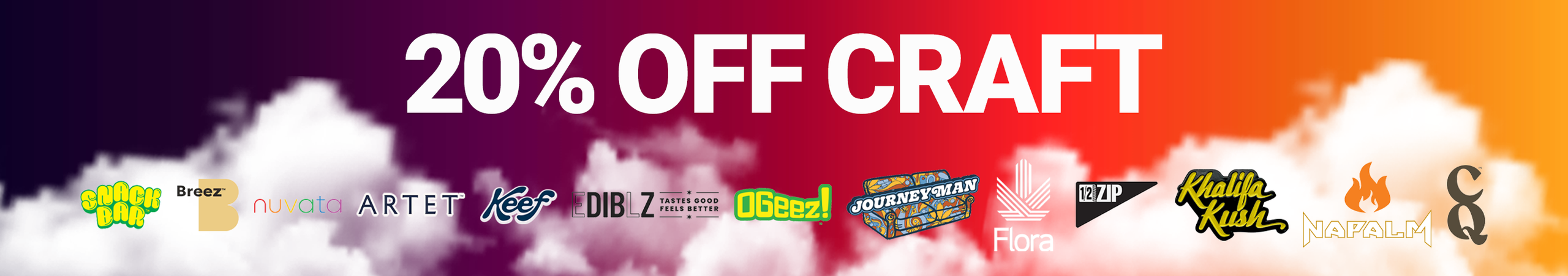 Cannabis Promo, Cannabis Sales, Cannabis Discounts, Cannabis on Sale, Craft Week 20%