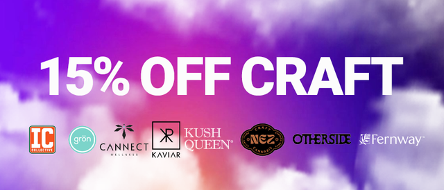 Cannabis Promo, Cannabis Sales, Cannabis Discounts, Cannabis on Sale, Craft Week 15%