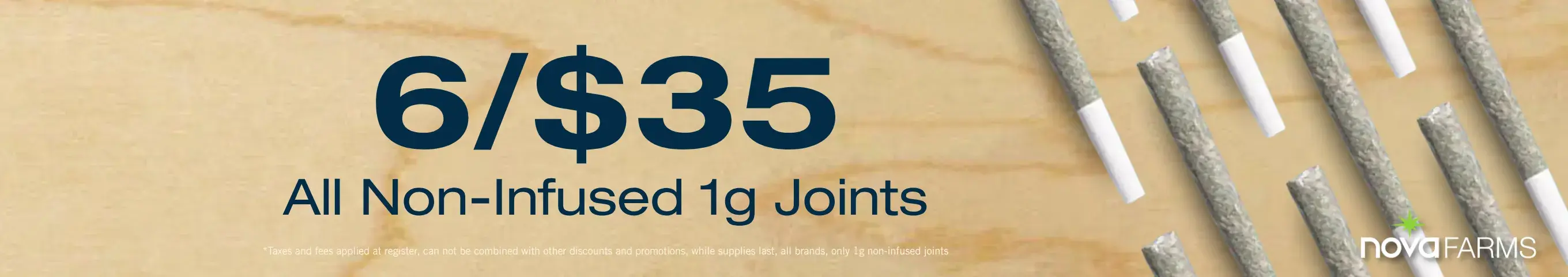 Cannabis Promo, Cannabis Sales, Cannabis Discounts, Cannabis on Sale, 6 for $35 Select 1g Joints