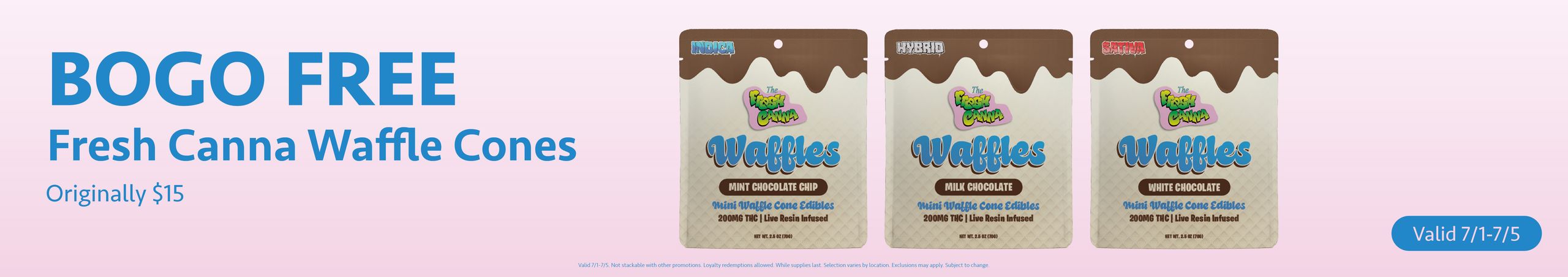 Cannabis Promo, Cannabis Sales, Cannabis Discounts, Cannabis on Sale, Flash Sale: BOGO Fresh Canna Waffle Cones