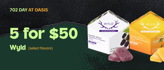 Cannabis Promo, Cannabis Sales, Cannabis Discounts, Cannabis on Sale, 5 for $50 Wyld