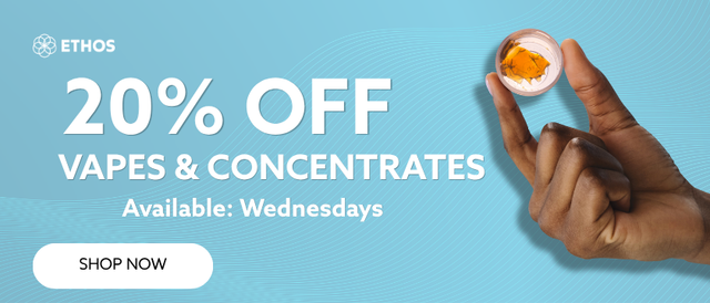 Cannabis Promo, Cannabis Sales, Cannabis Offers, Cannabis on Sale, Wednesday - 20% Off All Vapes & Concentrates