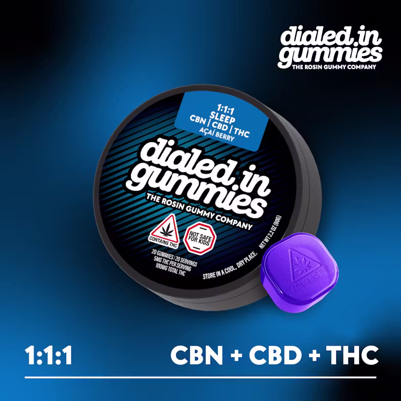 Innovation Rosin Gummies - Acai Berry - 1:1:1 CBN:CBD:THC 10pk Dialed In