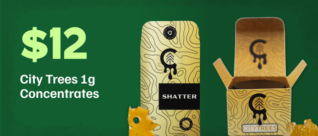 Cannabis Promo, Cannabis Sales, Cannabis Discounts, Cannabis on Sale, $12 City Trees 1g Concentrates