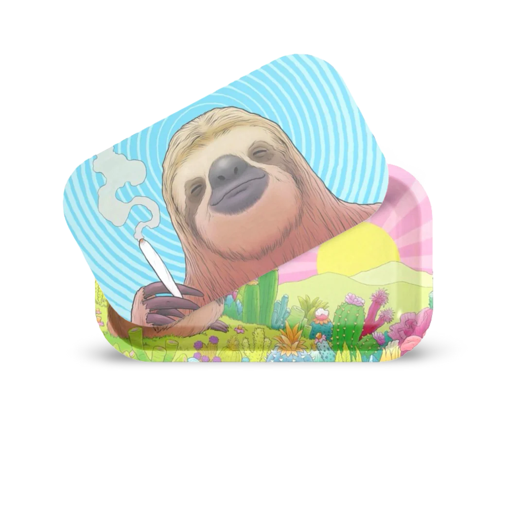 Rolling Tray with Magnetic Cover - Stoner Sloth by Tim Molloy ZZZ's