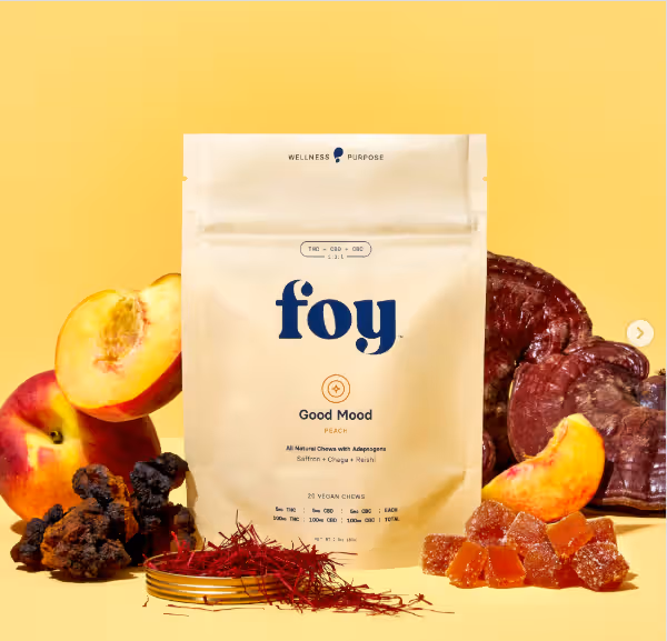 Good Mood Peach 1:1:1 THC:CBD:CBD 20mg Gummies Foy